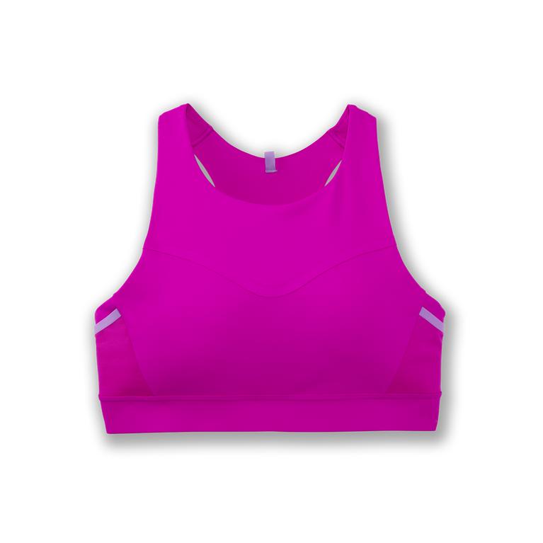 Brooks Drive 3 Pocket - Womens Running Bra - Magenta (52378NPWI)